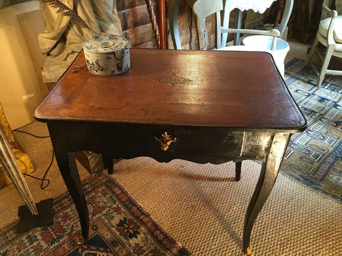 Petite Table Volante Laquée Noire Avec Un Tiroir D’époque XV
