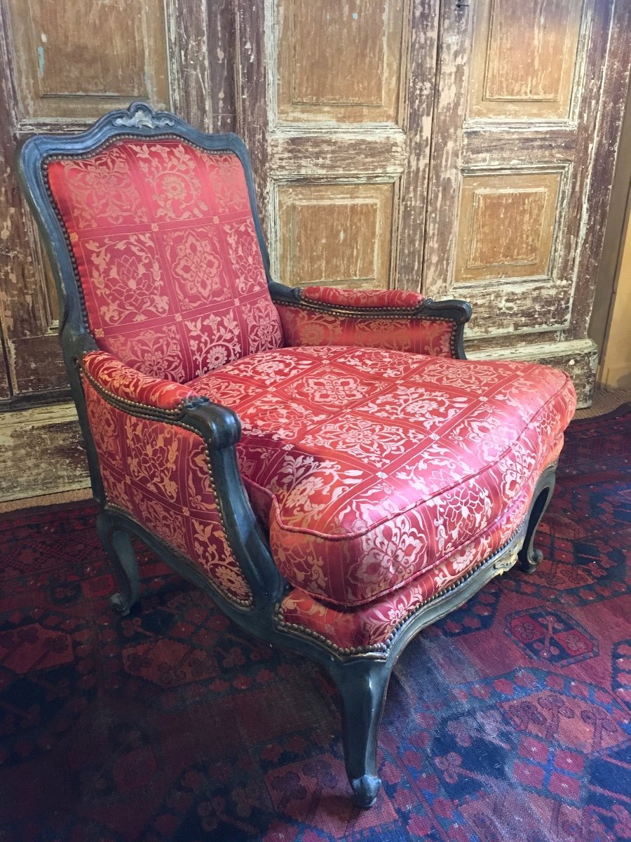 Large Italian Painted Seat From The 18th Century-photo-4