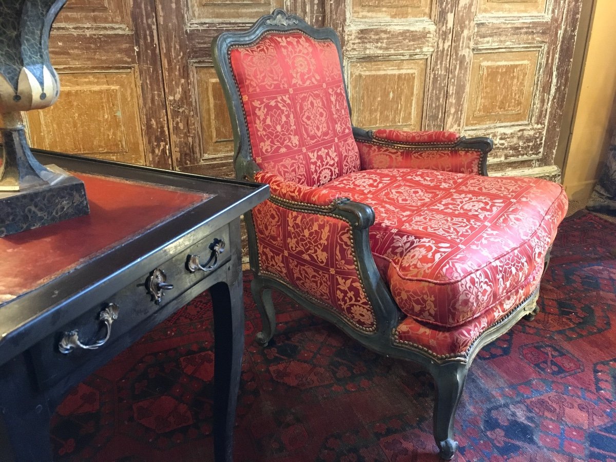 Large Italian Painted Seat From The 18th Century