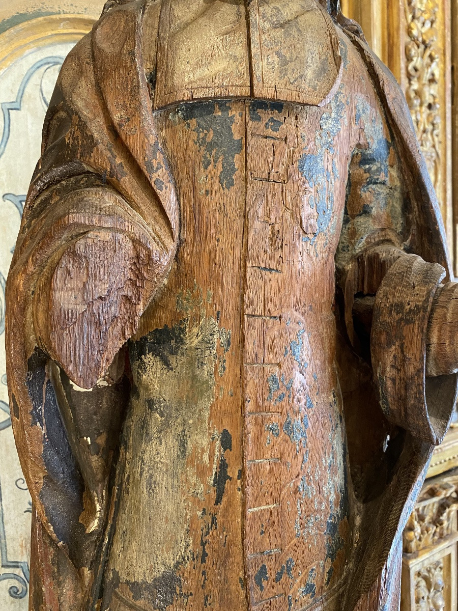 Wood Carving Of A Court Abbot From The Louis XV Period-photo-3