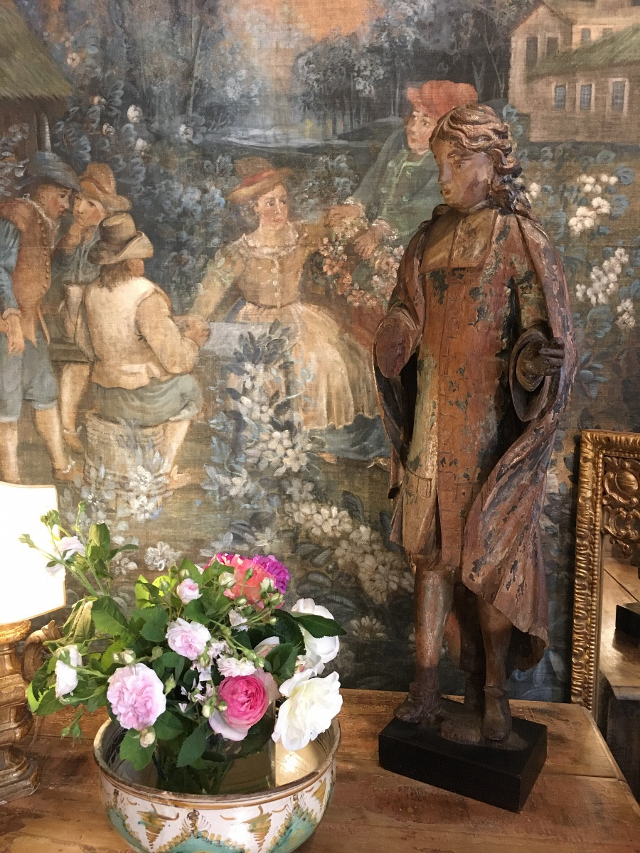Wood Carving Of A Court Abbot From The Louis XV Period-photo-1