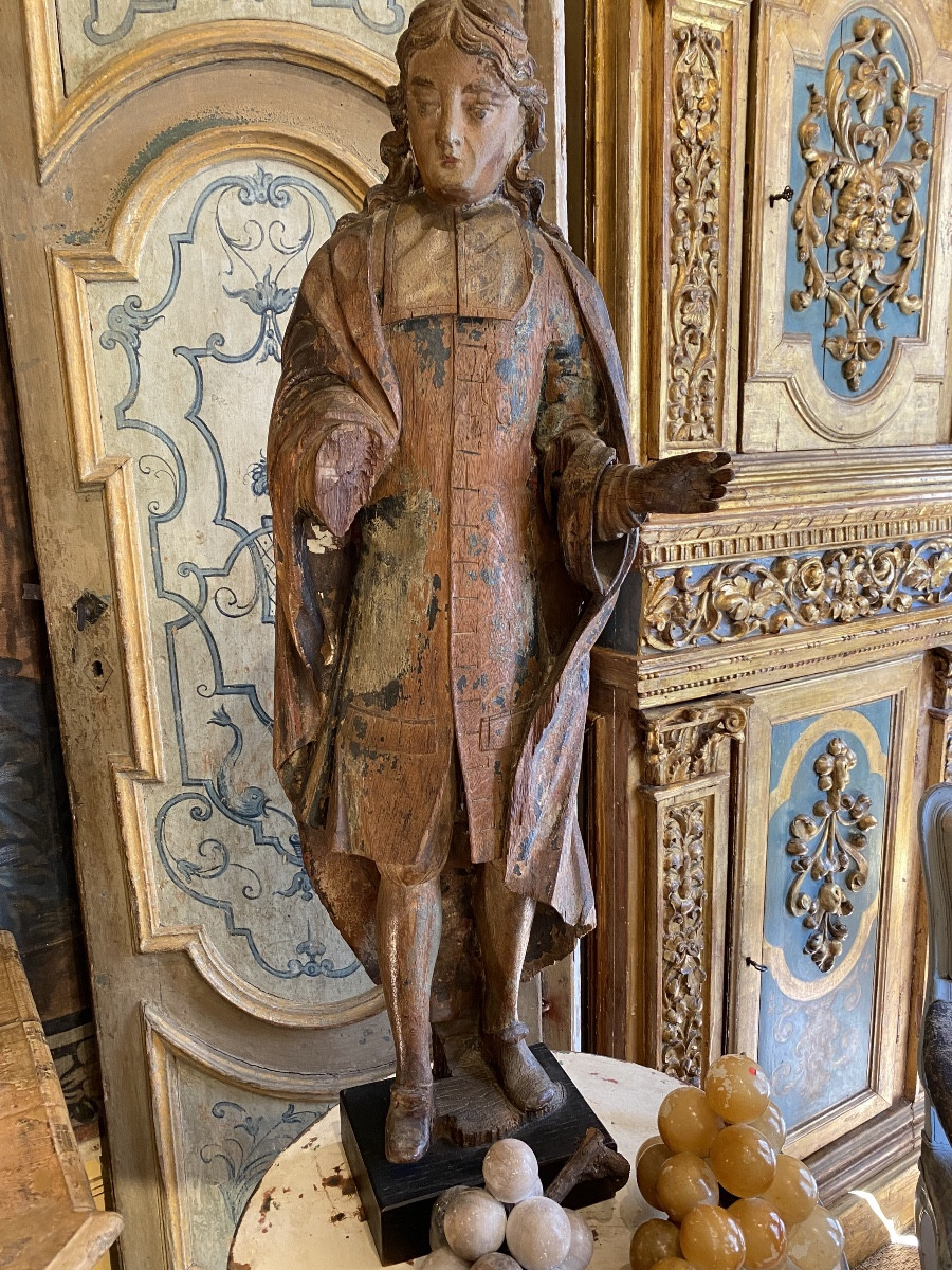 Wood Carving Of A Court Abbot From The Louis XV Period