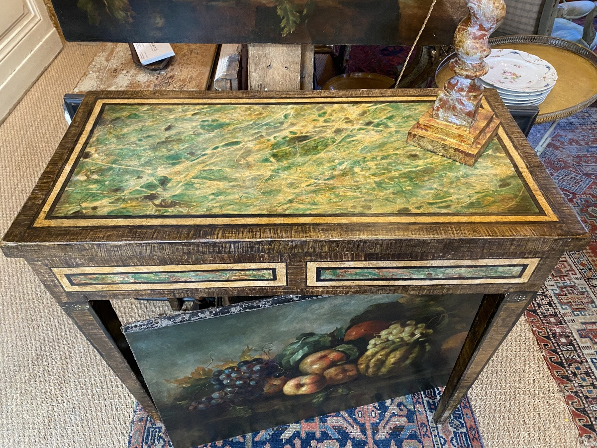 18th Century Italian Wigmaker (beautiful Faux Marble Work)-photo-4