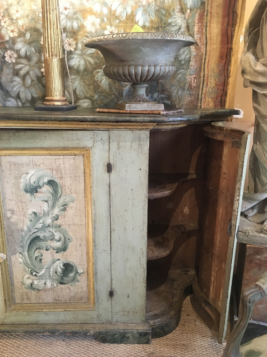 18th Century Painted Italian Credenza Opening Onto 4 Doors (marche Region)-photo-2