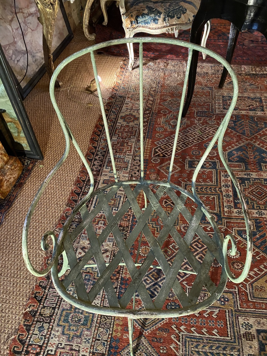 Fauteuil de jardin en fer fin XIX ème -photo-3