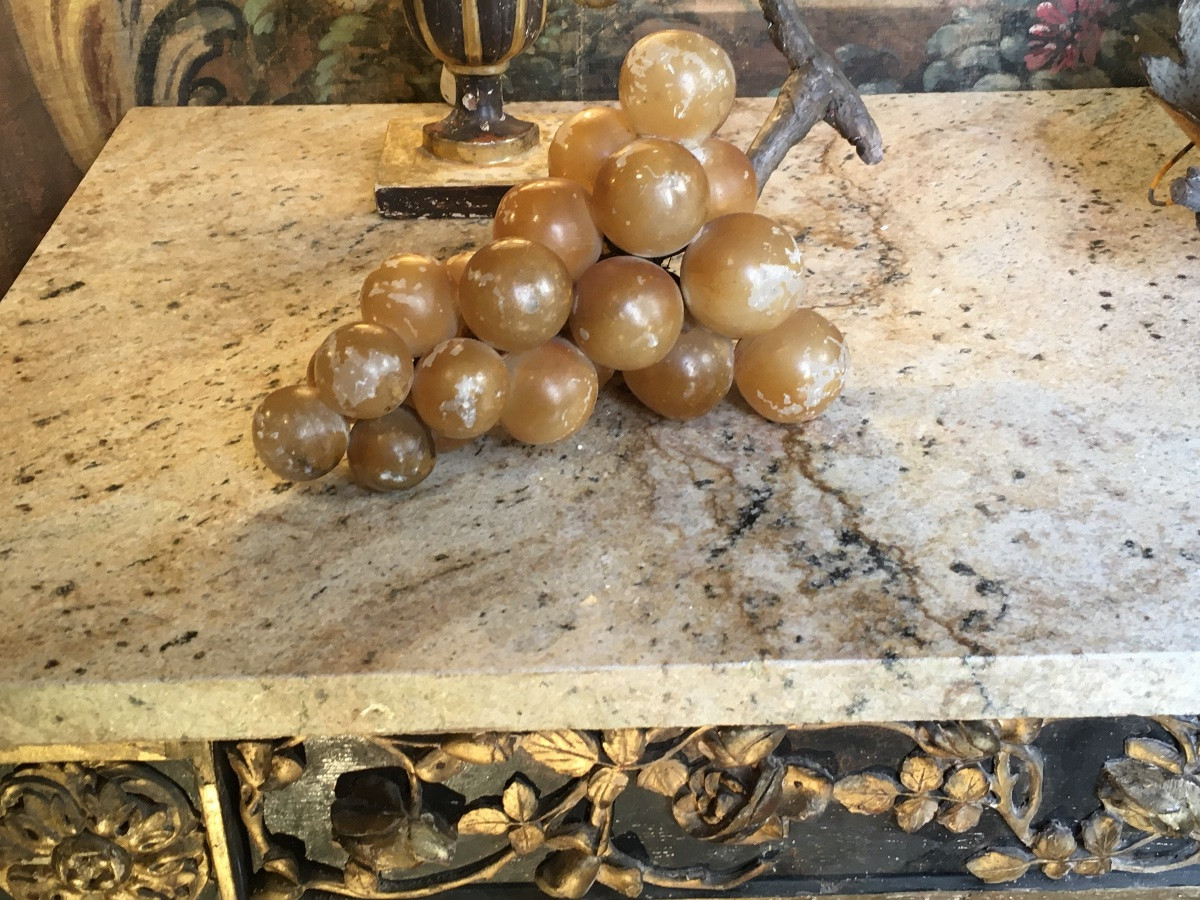 18th Century Italian Console In Gilded Wood (pink Granite Marble)-photo-1