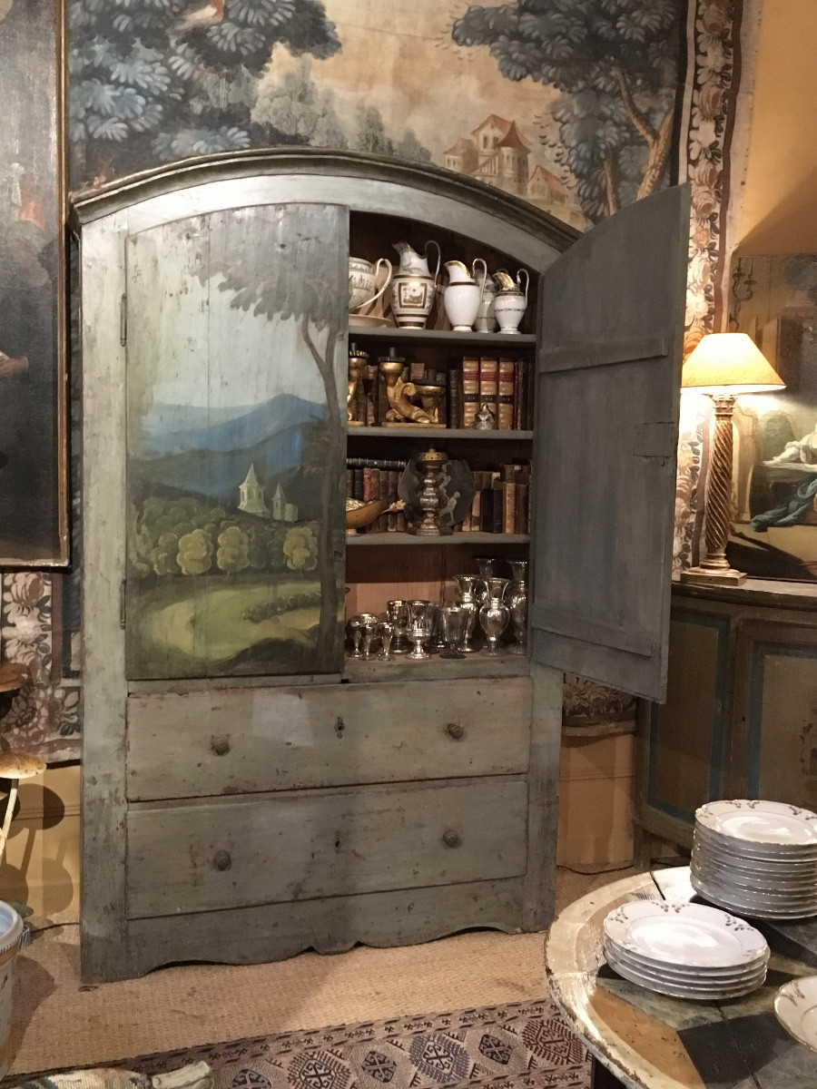 Armadio With Decoration On The 2 Front Doors And 2 Drawers 18th Century-photo-4