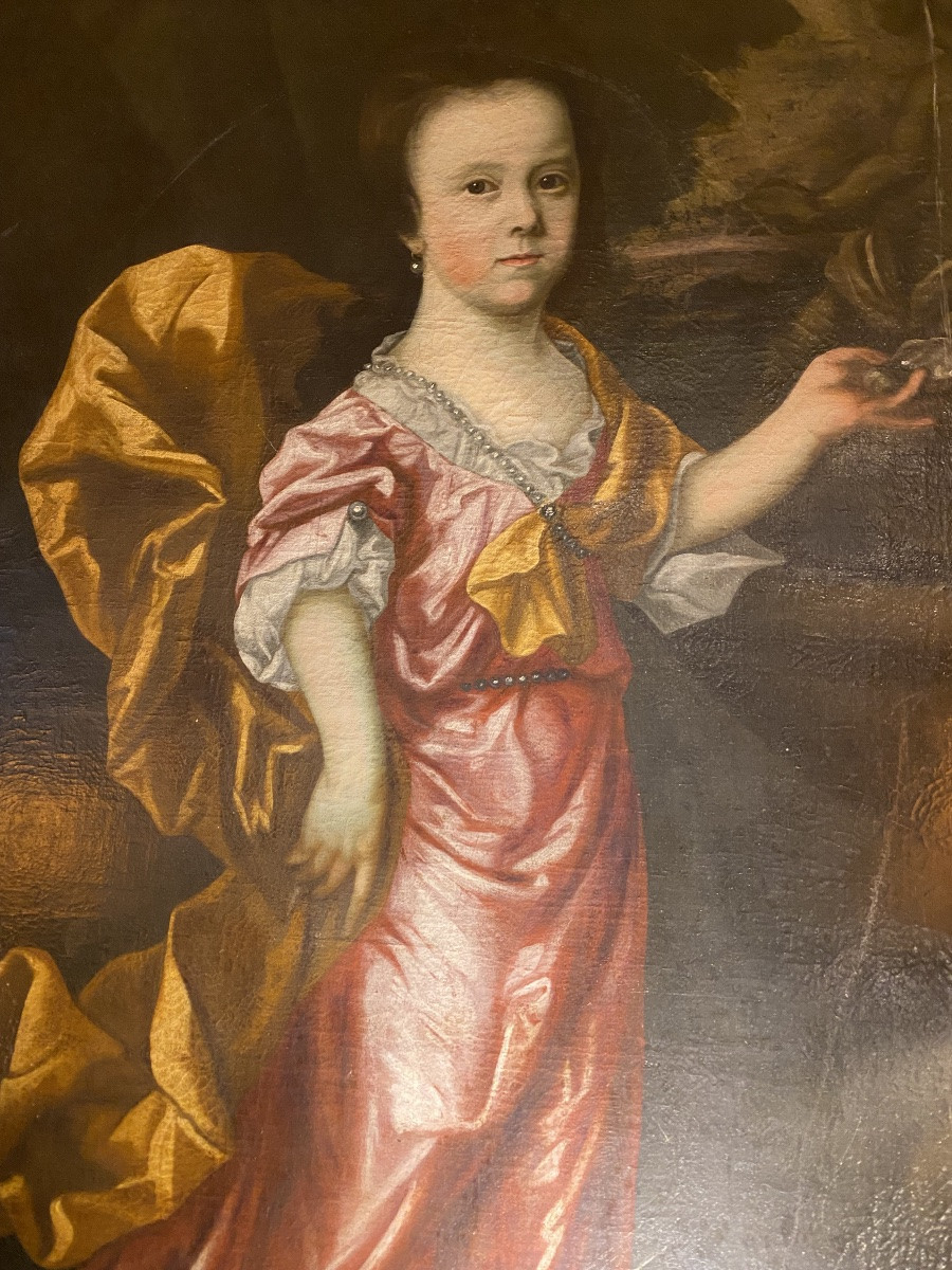 Important portrait d’une jeune fille de qualité ( autour de 1700 ) suiveur de Pieter Nason -photo-3