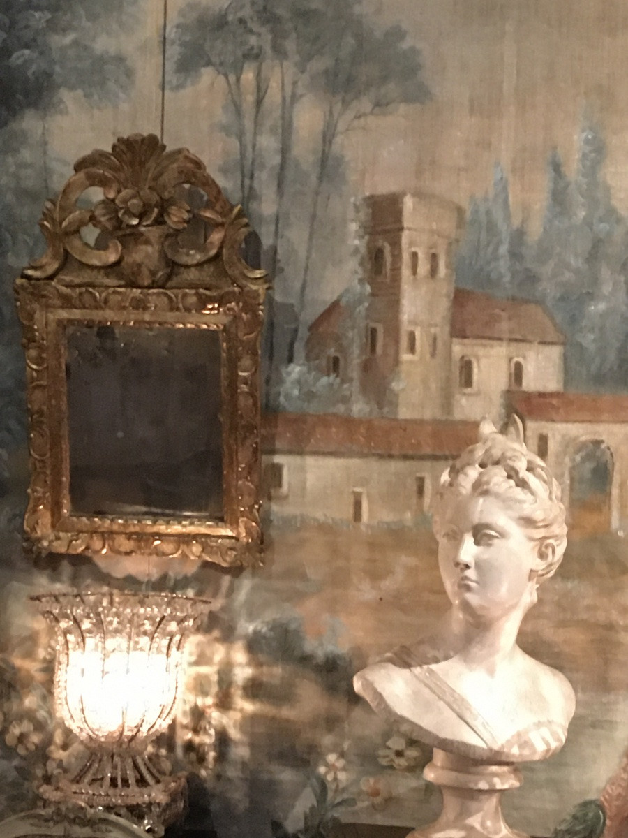 Regency Period Mirror With A Carved And Gilded Wooden Pediment -photo-3