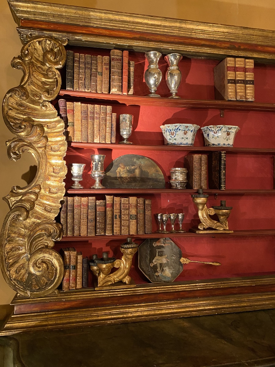 Shelf (gilt Wood Element From The Regency Period), Sicily, 18th Century -photo-3