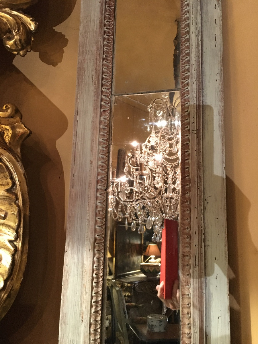 18th-century Painted Wood Paneling Overmantel-photo-3