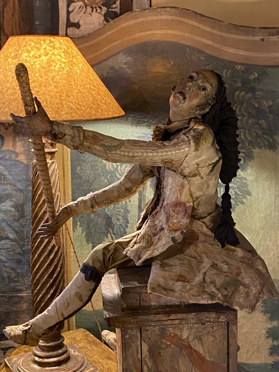 18th Century Neapolitan Nativity Scene Figure In Wood (sulfur Eyes)