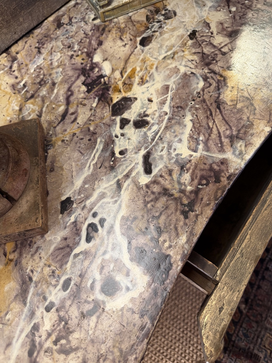 Italian Giltwood Wall Console From The Regency Period With A Drawer In The Frieze-photo-2