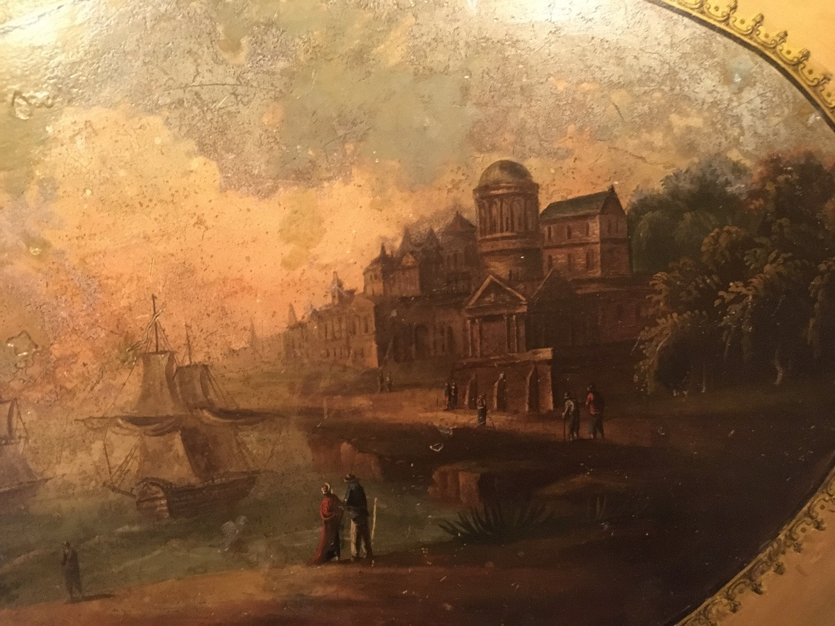 Plateau En Tôle Peinte Début XIX ème -photo-1