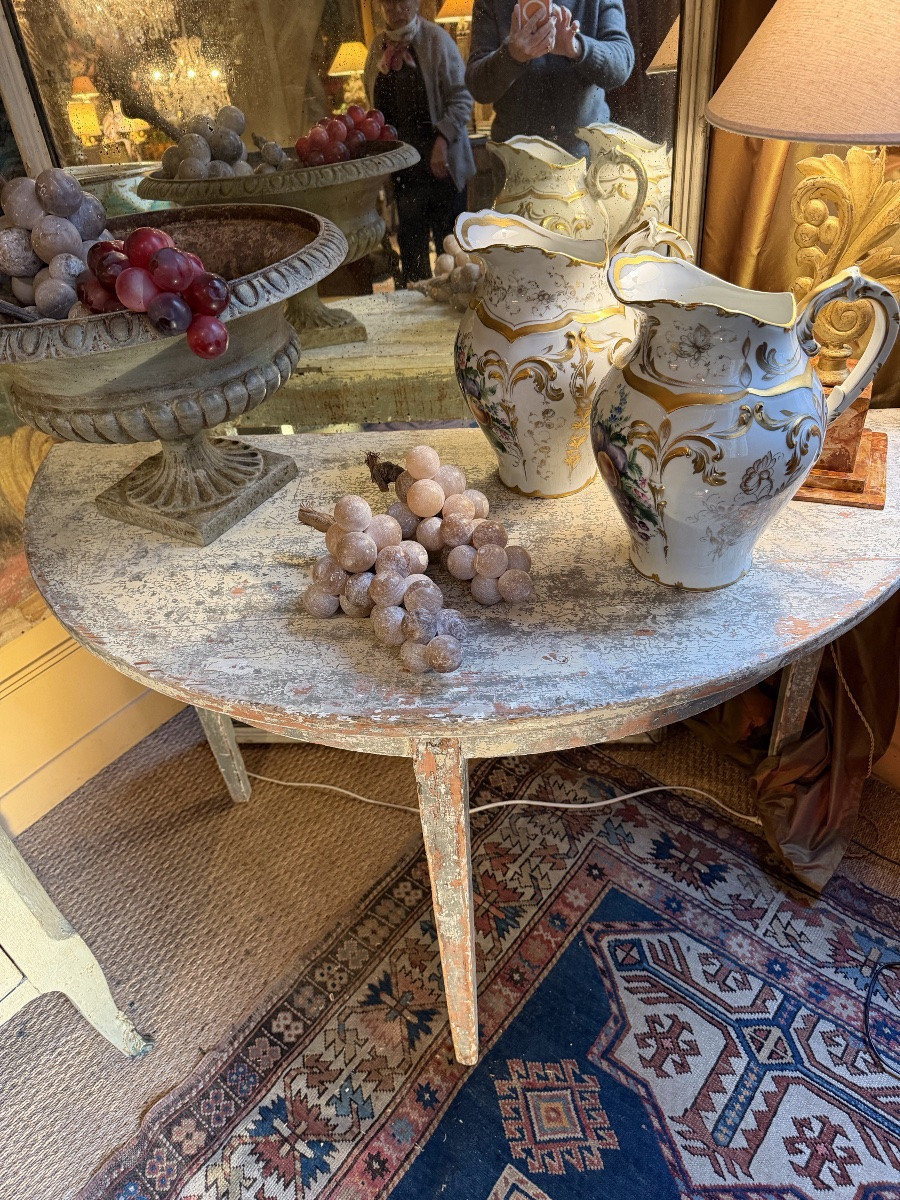 Console, Half A Piece, One In Painted Wood (beautiful Patina), Directoire Style-photo-2