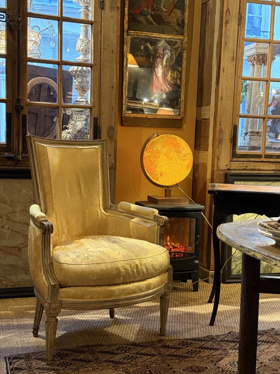 Bergère peinte d’époque Louis XVI ( patine d’origine )-photo-2