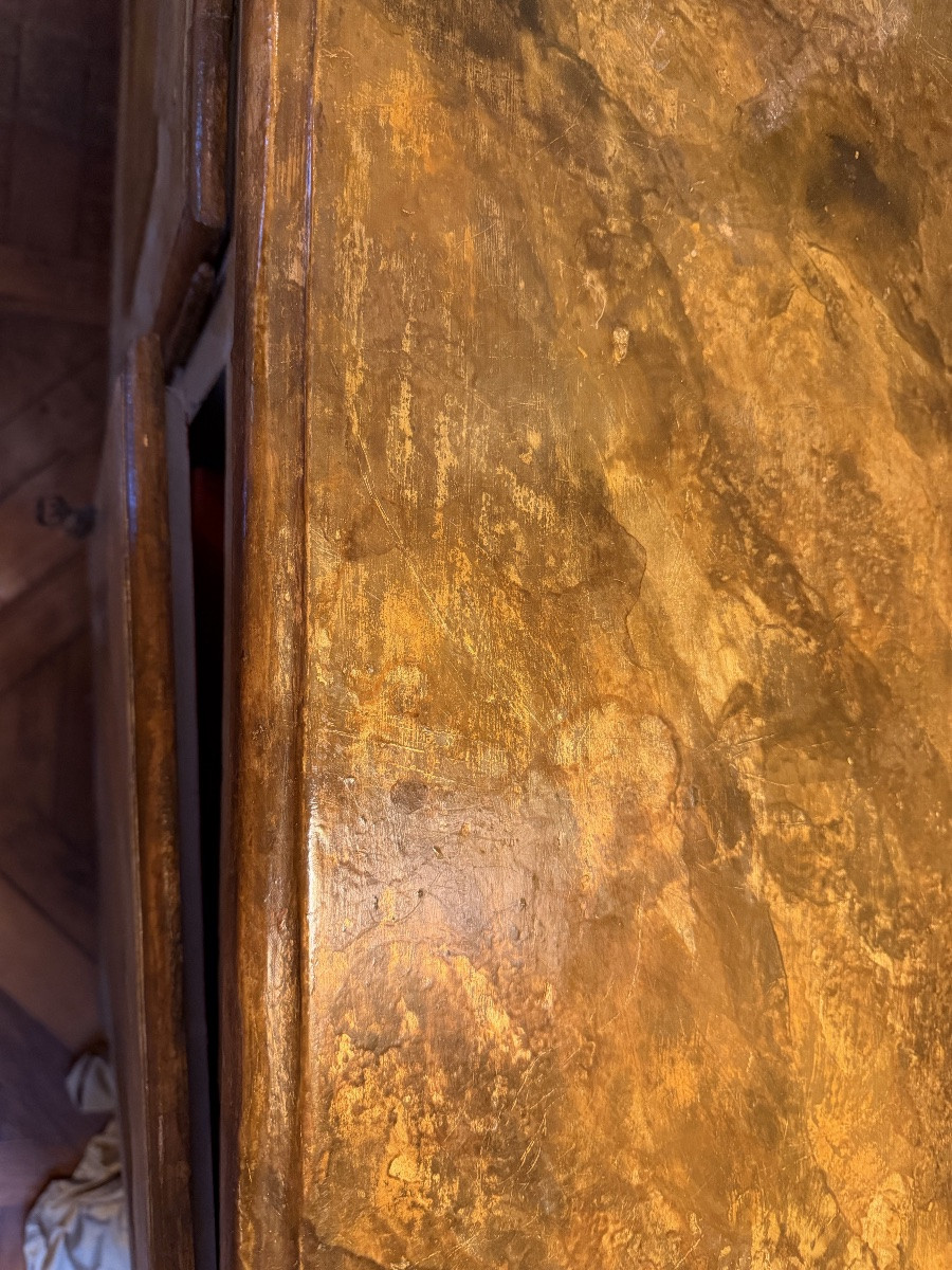 Enfilade à 4 portes peinte Sud de la France ) 18 ème ( dos rapporté et profondeur réduite )-photo-2