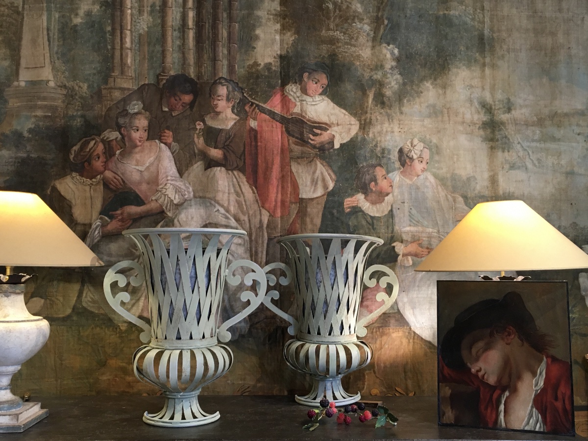 Paire d’appliques murales en treillage ( fer ) de forme Médicis XX ème -photo-4