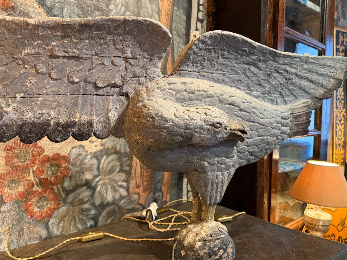 Aigle en bois sculpté art populaire américain fin 18/ début XIX  ( symbole des USA depuis 1782-photo-2