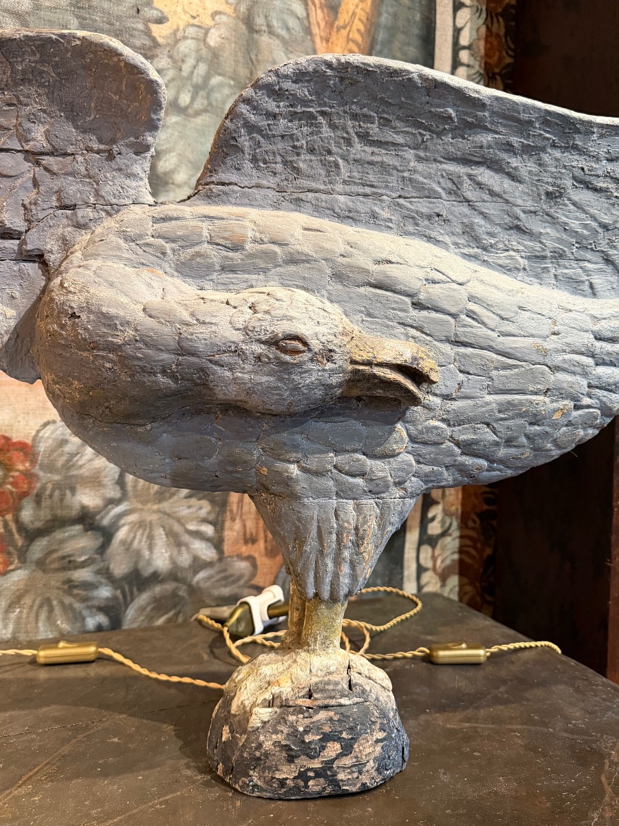 Aigle en bois sculpté art populaire américain fin 18/ début XIX  ( symbole des USA depuis 1782-photo-3