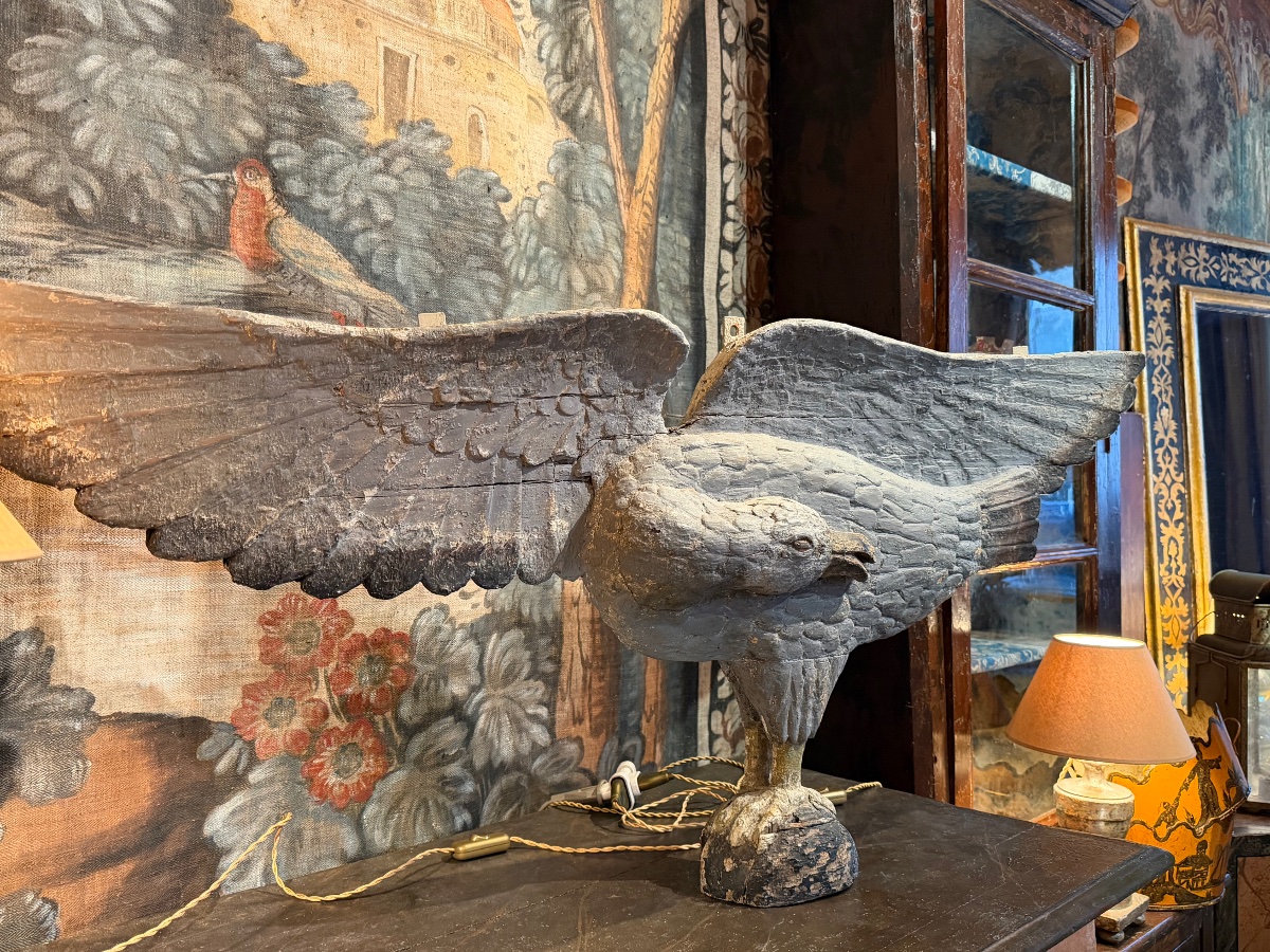 Aigle en bois sculpté art populaire américain fin 18/ début XIX  ( symbole des USA depuis 1782-photo-4