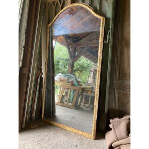 Large 18th Trumeau With Original Mercury Mirrors And Bérain Baguette In Carved Wood 