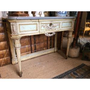 Italian Piedmontese Console Louis XVI Top In Imperial Bardiglio Marble 