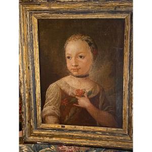 Hst 18th Portrait Of A Young Girl Of Quality 