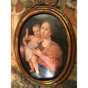 Hstoile  ´ Vierge à L’enfant ´ Italie Fin XVIII ème 
