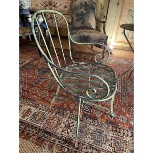Fauteuil de jardin en fer fin XIX ème 