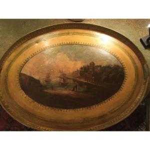 Plateau En Tôle Peinte Début XIX ème 