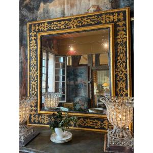 Large 18th Century Italian Frame ( Arte Povera ) With Mercury Mirror