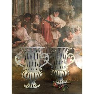 Pair Of Medici-shaped Wall Sconces (iron) XX ème