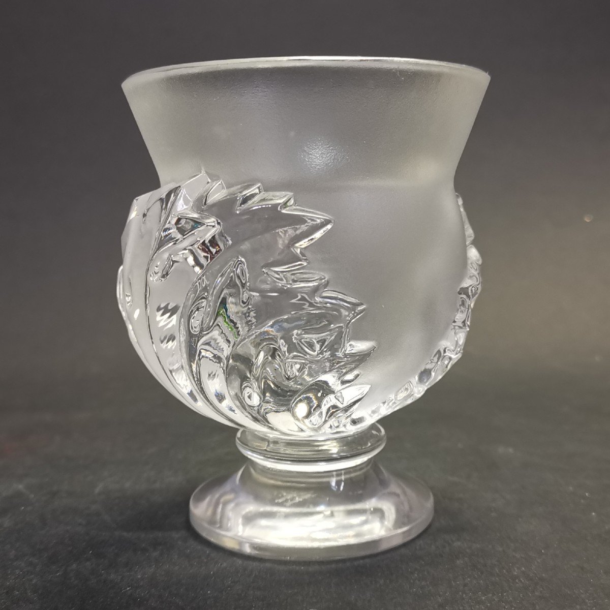 Lalique, Saint-cloud Vase In Frosted Crystal, Signed-photo-2
