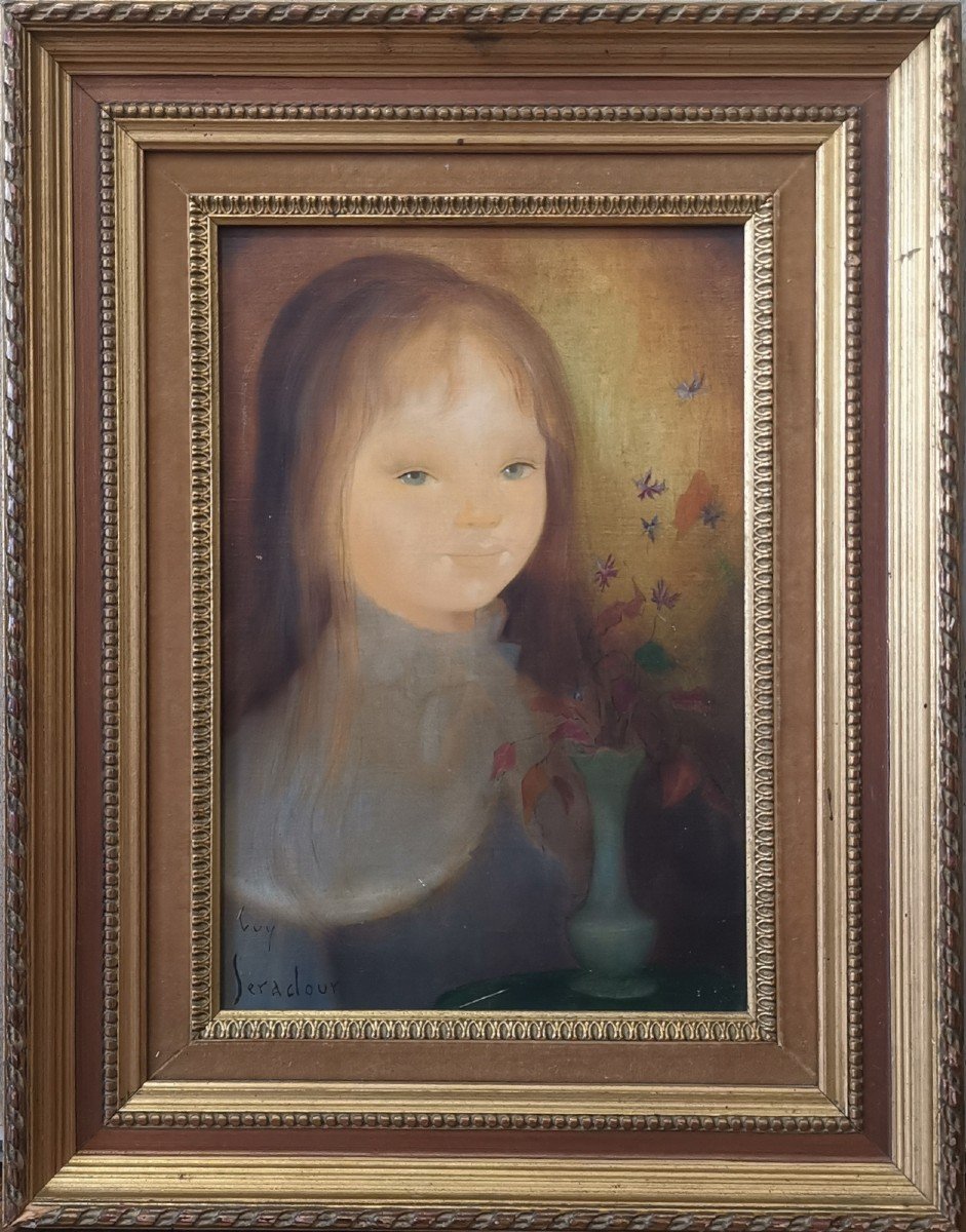 Seradour Guy (1922-2007), Portrait De Jeune Fille