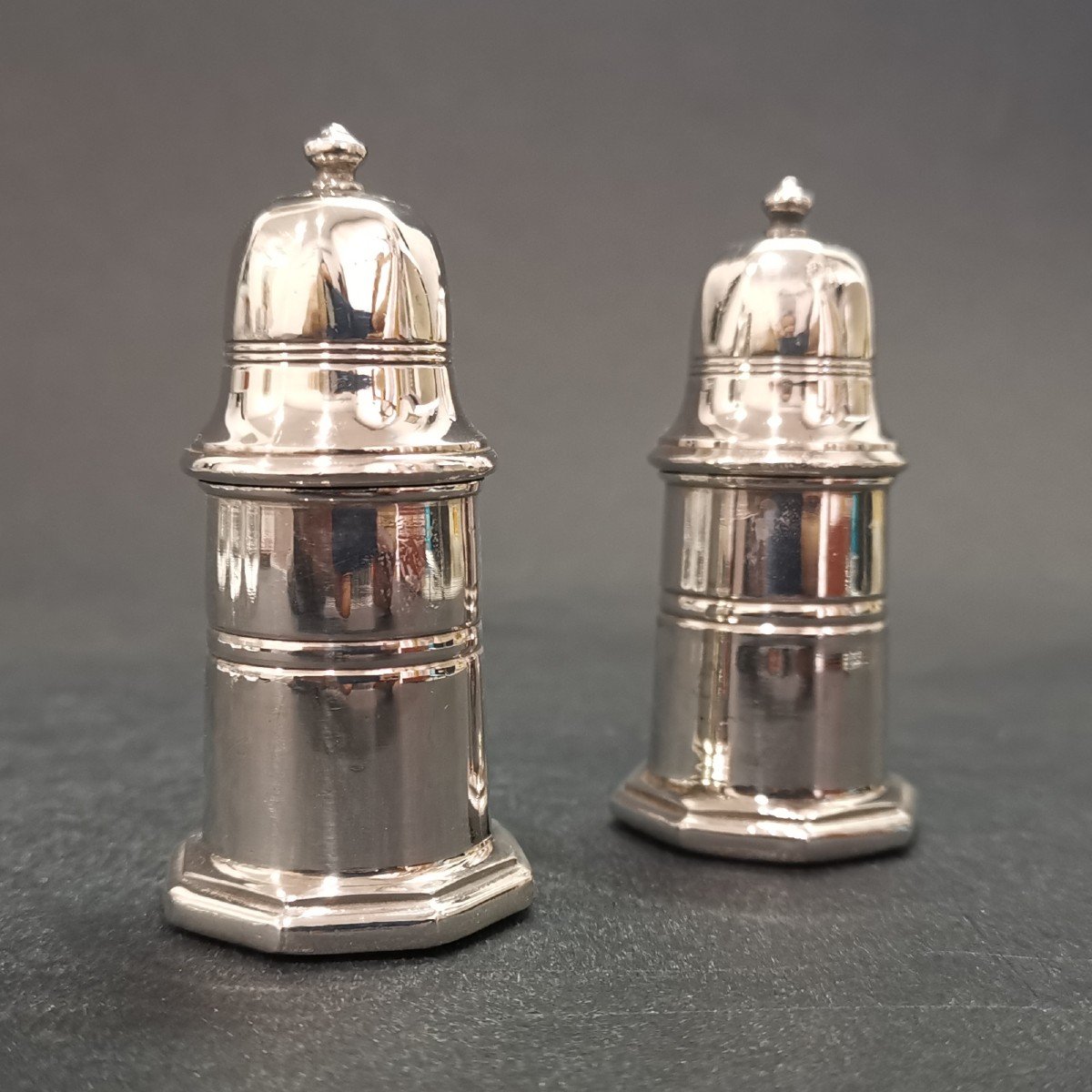 Christofle, Silver Metal Salt And Pepper Shakers, 1960s-photo-2