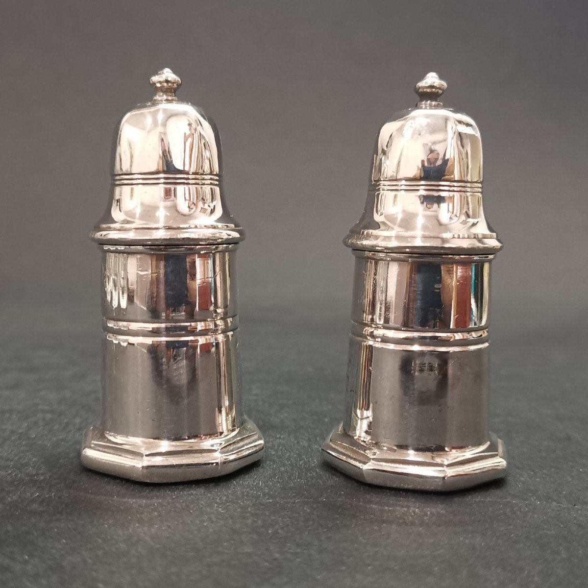 Christofle, Silver Metal Salt And Pepper Shakers, 1960s-photo-3