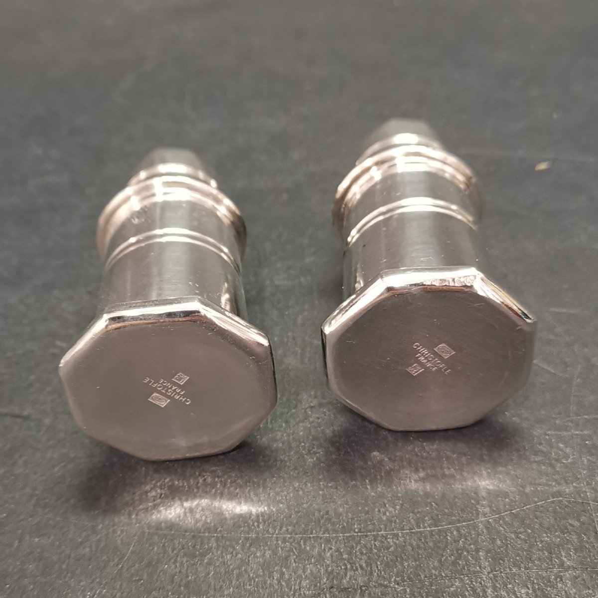 Christofle, Silver Metal Salt And Pepper Shakers, 1960s-photo-2