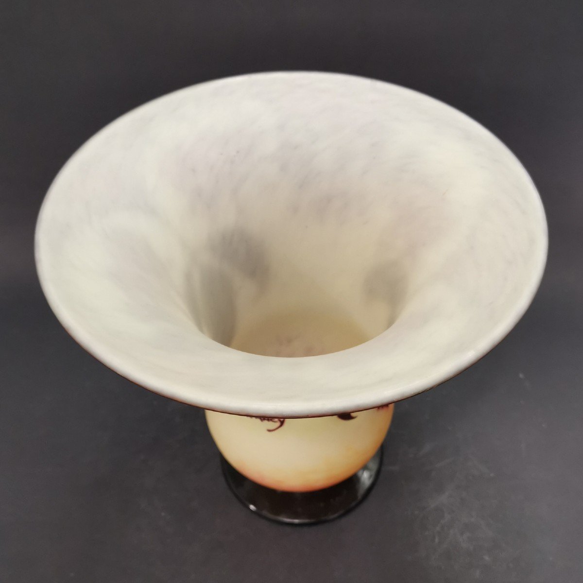 Delatte, Important Art Nouveau Vase With Fuchsia Decor-photo-2