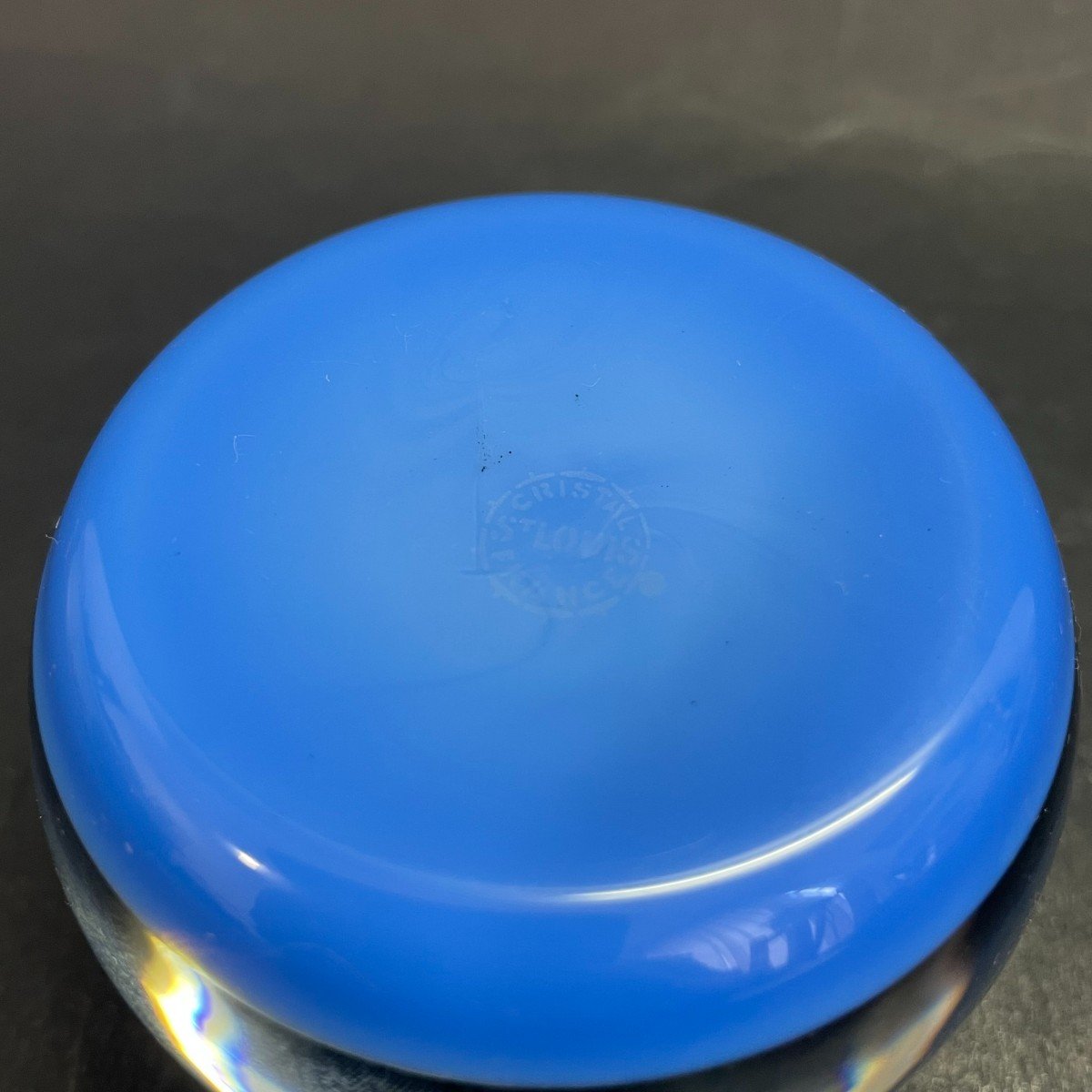 Saint Louis, Sulphide Paperweight Apricot, Stamped, Width. : 7 Cm-photo-7