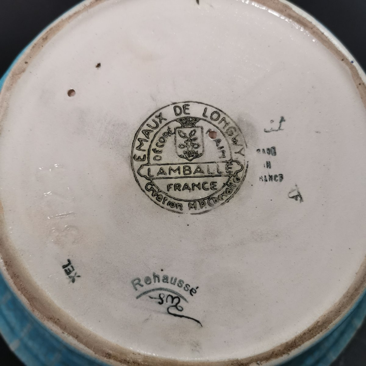 Longwy, Enameled Cup With Handles (diameter: 21.5 Cm)-photo-6