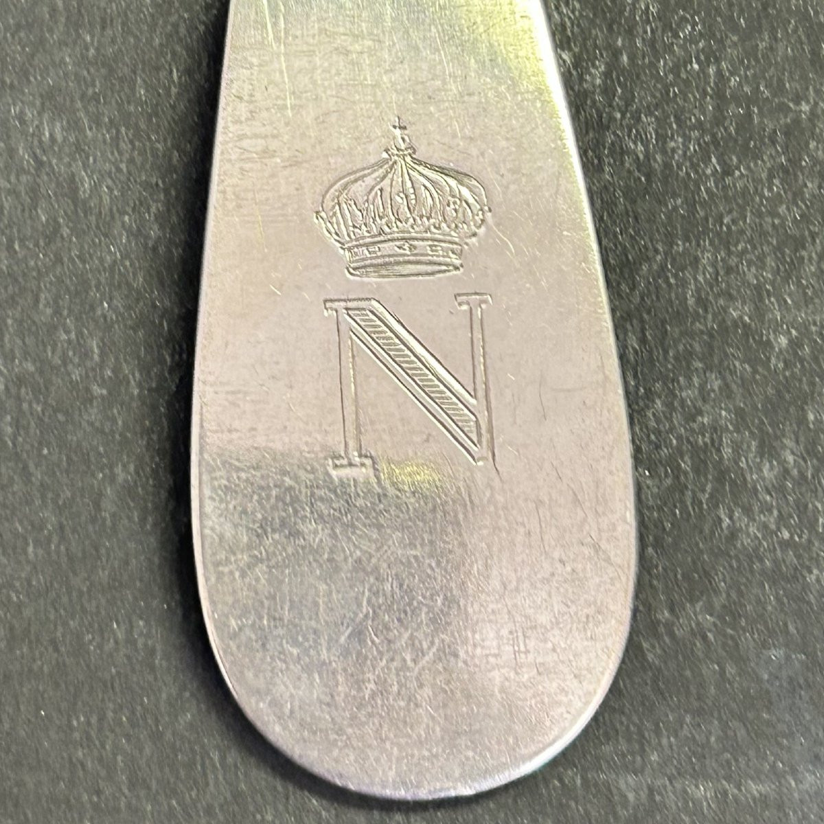 Christofle Silver-plated Cutlery Set With The Monogram Of Napoleon III (crowned N)-photo-3