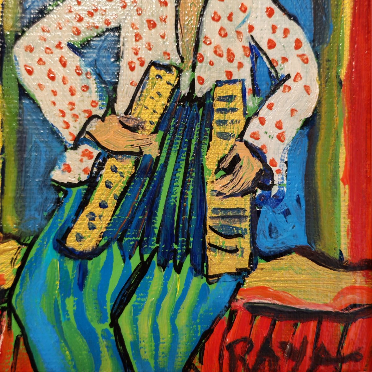 Raya Sorkine, accordéoniste au clair de lune (huile sur toile, 1F)-photo-4