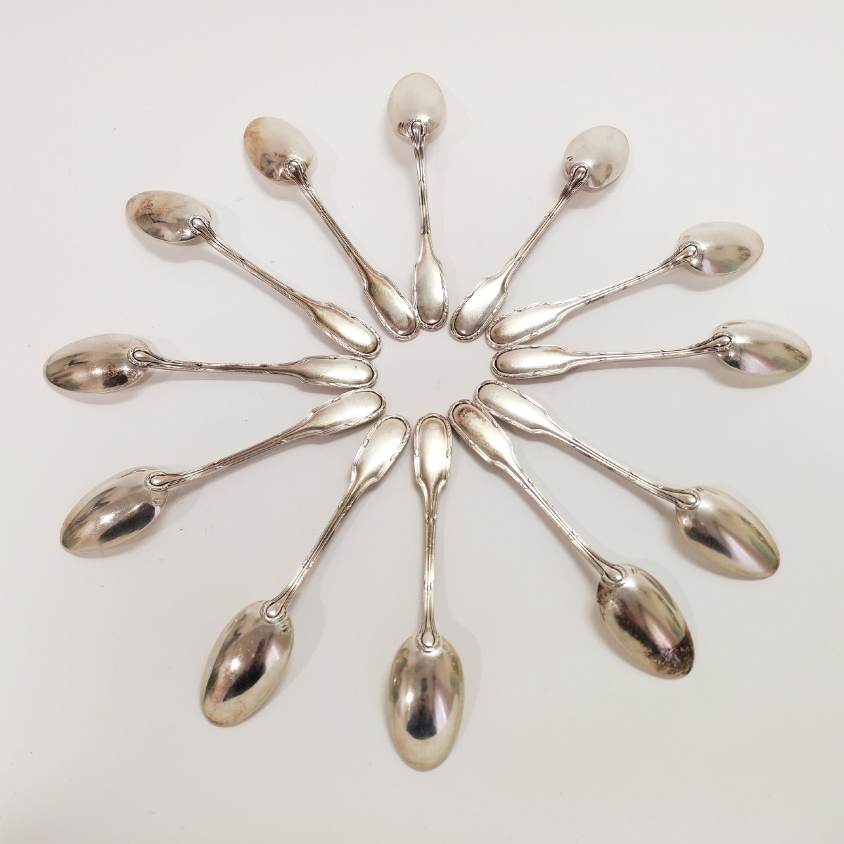 Compère Léontine, 12 Small Silver Minerva Spoons-photo-2