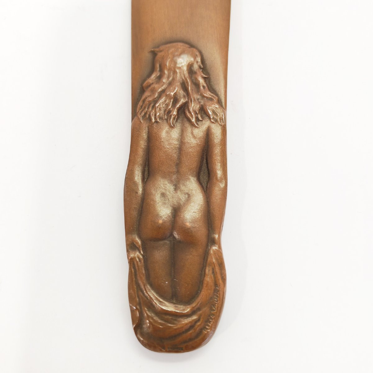 Art-déco Paper Cup, In Bronze Signed Renée Vautier-photo-4