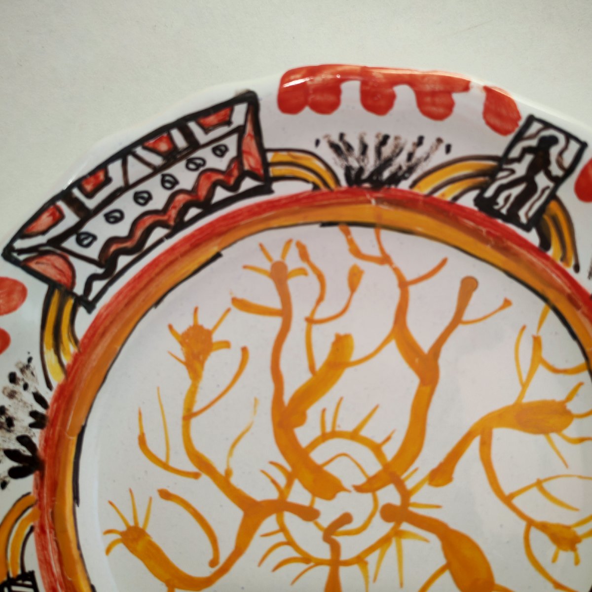 Mario Chichorro (1932-2023) – Assiette originale en faïence peinte – Leclercq & Lardin Roanne-photo-2
