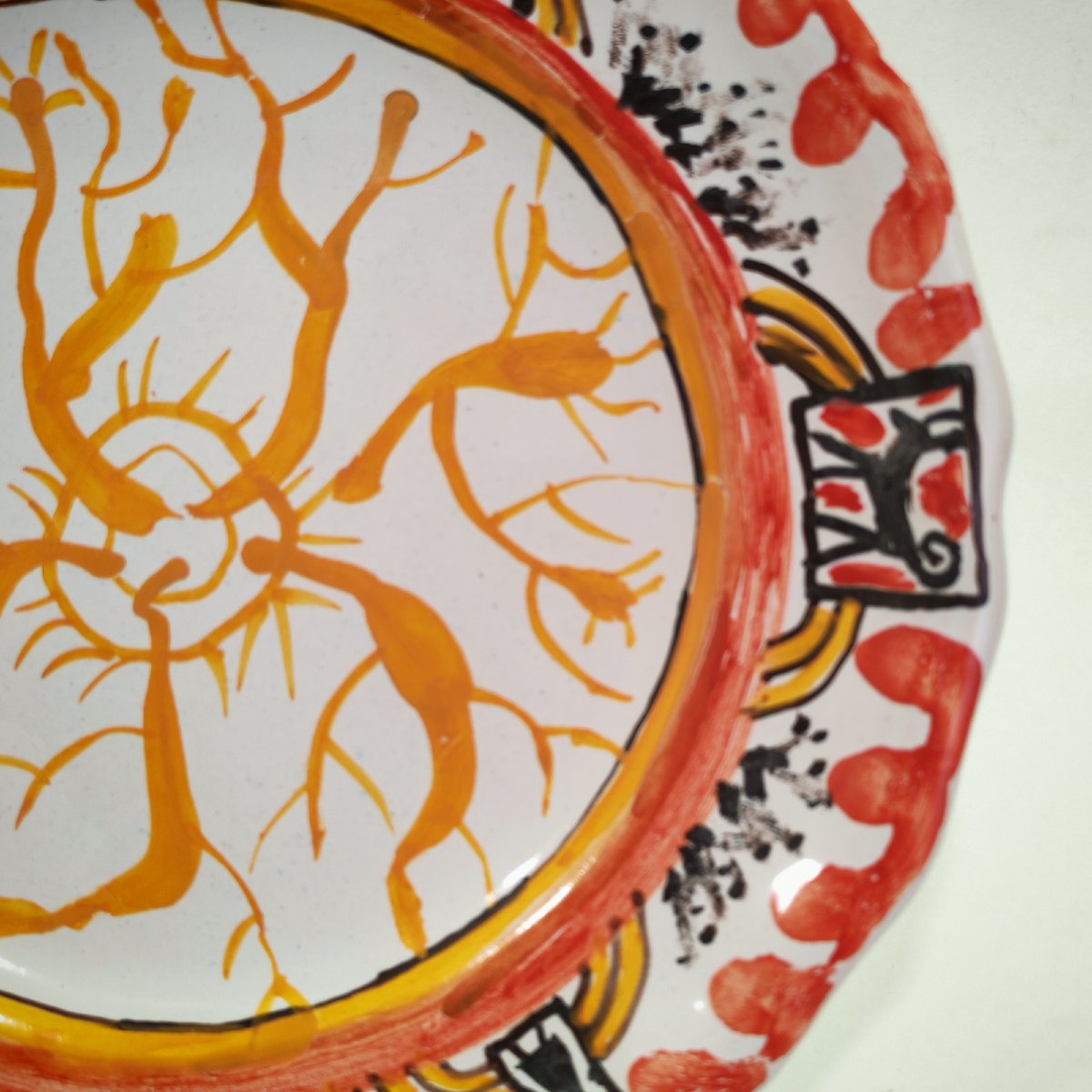 Mario Chichorro (1932-2023) – Assiette originale en faïence peinte – Leclercq & Lardin Roanne-photo-3