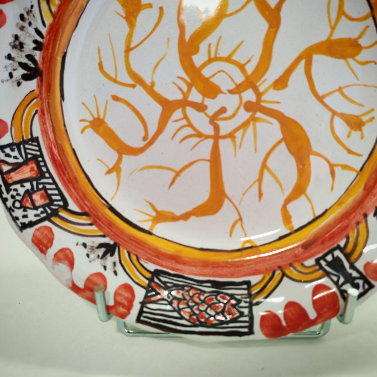 Mario Chichorro (1932-2023) – Assiette originale en faïence peinte – Leclercq & Lardin Roanne-photo-4