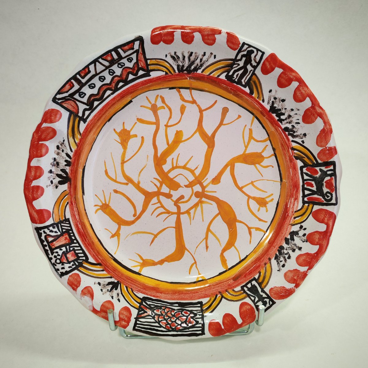 Mario Chichorro (1932-2023) – Assiette originale en faïence peinte – Leclercq & Lardin Roanne