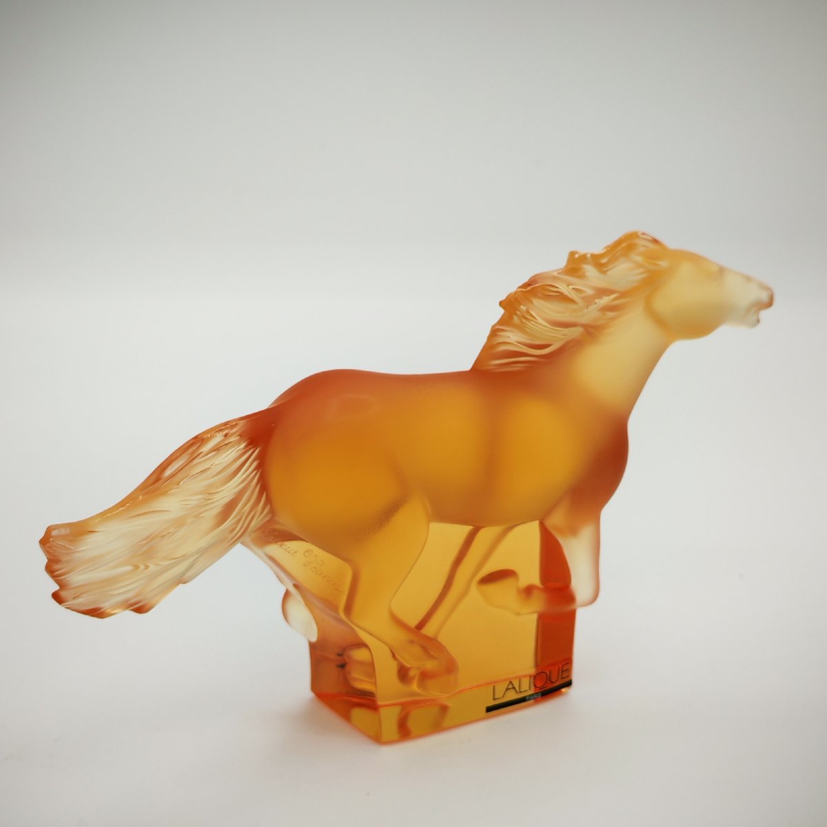 Lalique France – Cheval « Kazak » en cristal ambré -photo-3